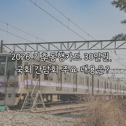 2026 기후동행카드 30일권, 국회 간담회 주요 내용은?