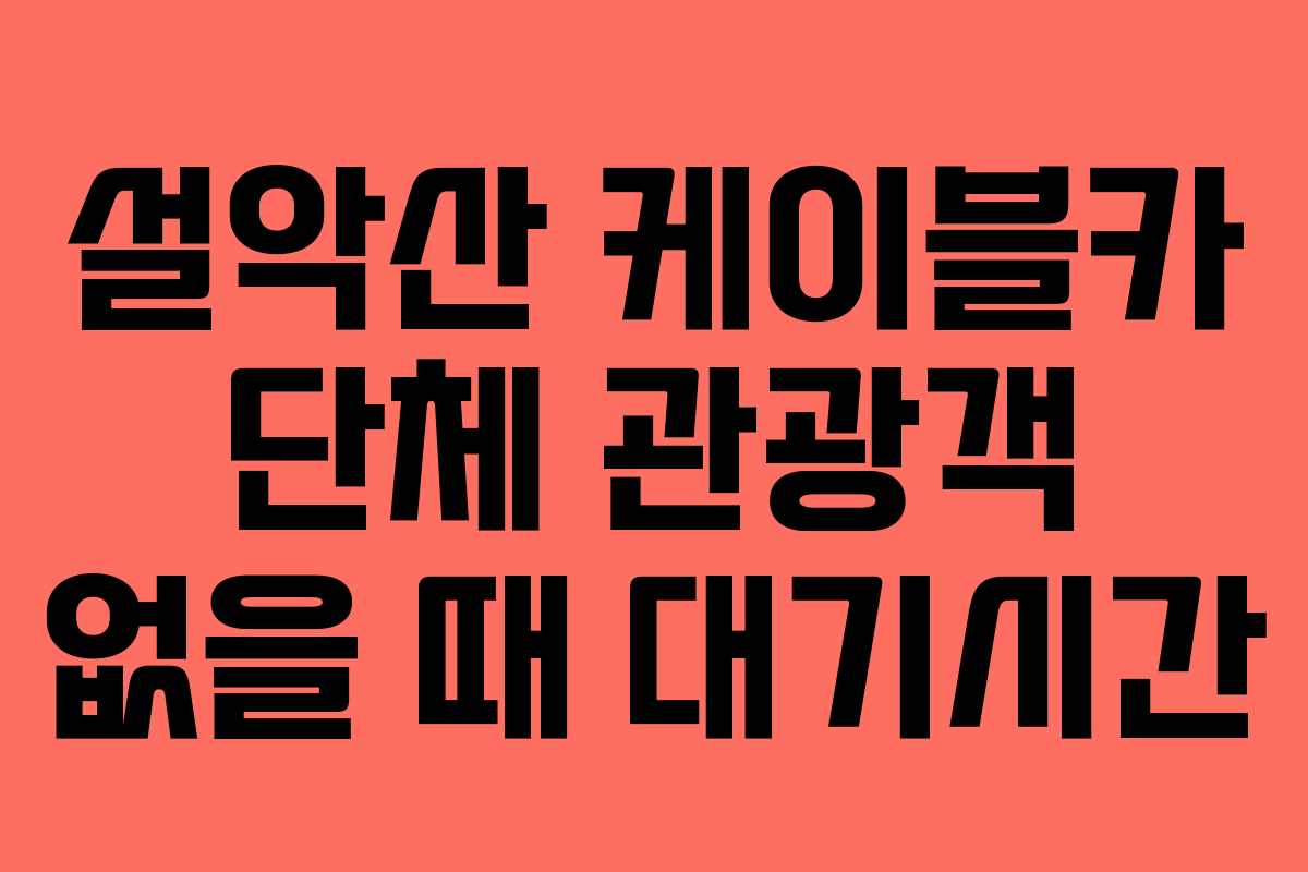 설악산-케이블카-단체-관광객-없을-때-대기시간